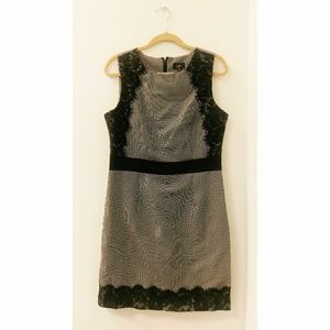 Black & white houndstooth dress with lace